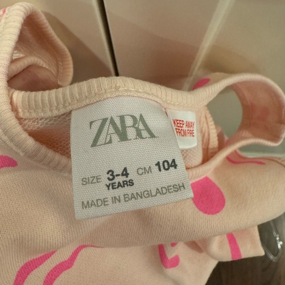 Zara Plush Palm Tree Jumpsuit Romper Hot Pink Tangerine Toddler Girls 3-4T - Picture 6 of 9